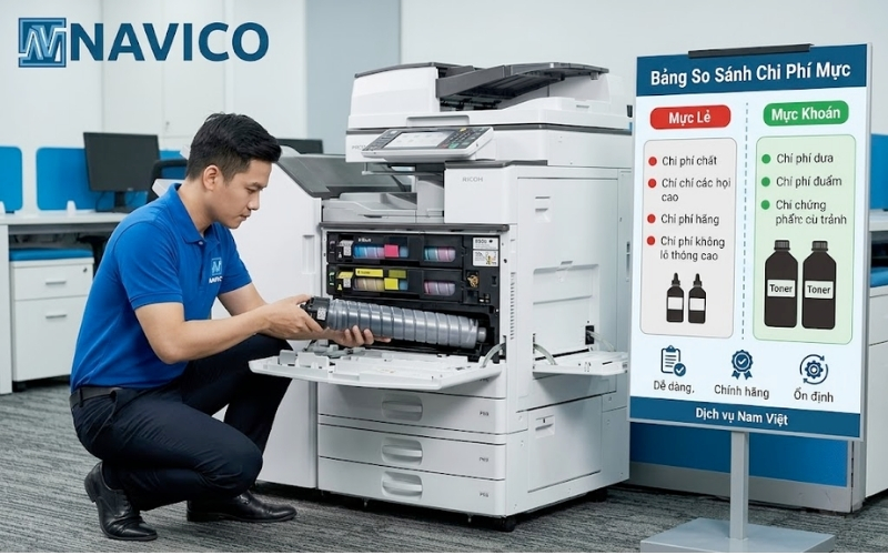 Phân tích chi phí thuê máy photocopy có bao gồm vật tư tại Nam Việt