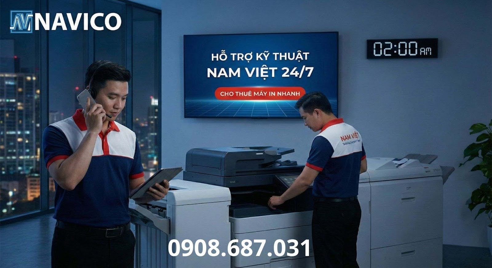 Đội ngũ kỹ thuật viên Nam Việt hỗ trợ khách hàng
