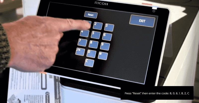 Reset máy Ricoh